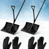 Snow Removal Tools Leriton | Leriton 2 Pcs Snow Shovels Strain Reducing Snow Shovel Shovel Snow Removal 2 Pairs Winter Gloves 18'' Folding Snow Shovel With Retractable Handle For Driveway Car Outdoor Snow Removal