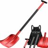 Snow Removal Tools ESOW | Esow Snow Shovel Aluminium Alloy, Detachable Detachable Four-Piece Construction With Five Adjustable Lengths, Maximum Length 43\" Portable Collapsible Shovel, Emergency Shovel For Car Snowmobile, Red