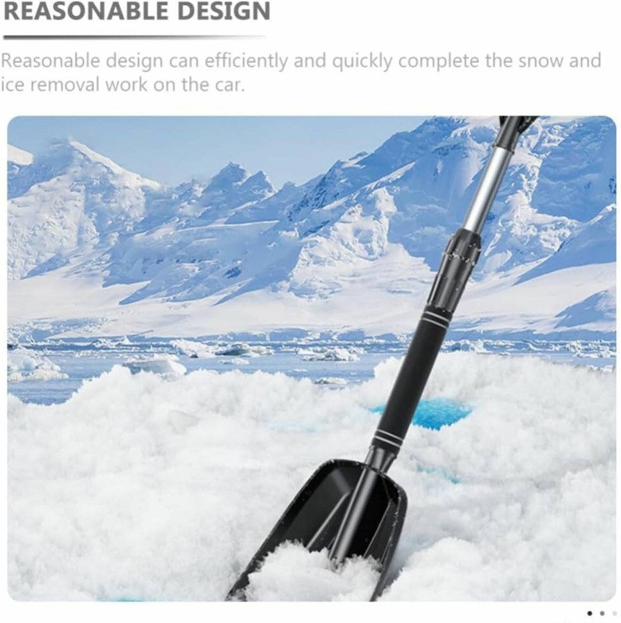 Snow Removal Tools Yardwe | Yardwe Retractable Snow Shovel Extendable Folding Snow Sand Mud Removal Tool Wide Ice Scrape Fireplace Stove Sport Utility Cleaner For Cars Snowmobiles Camping Black