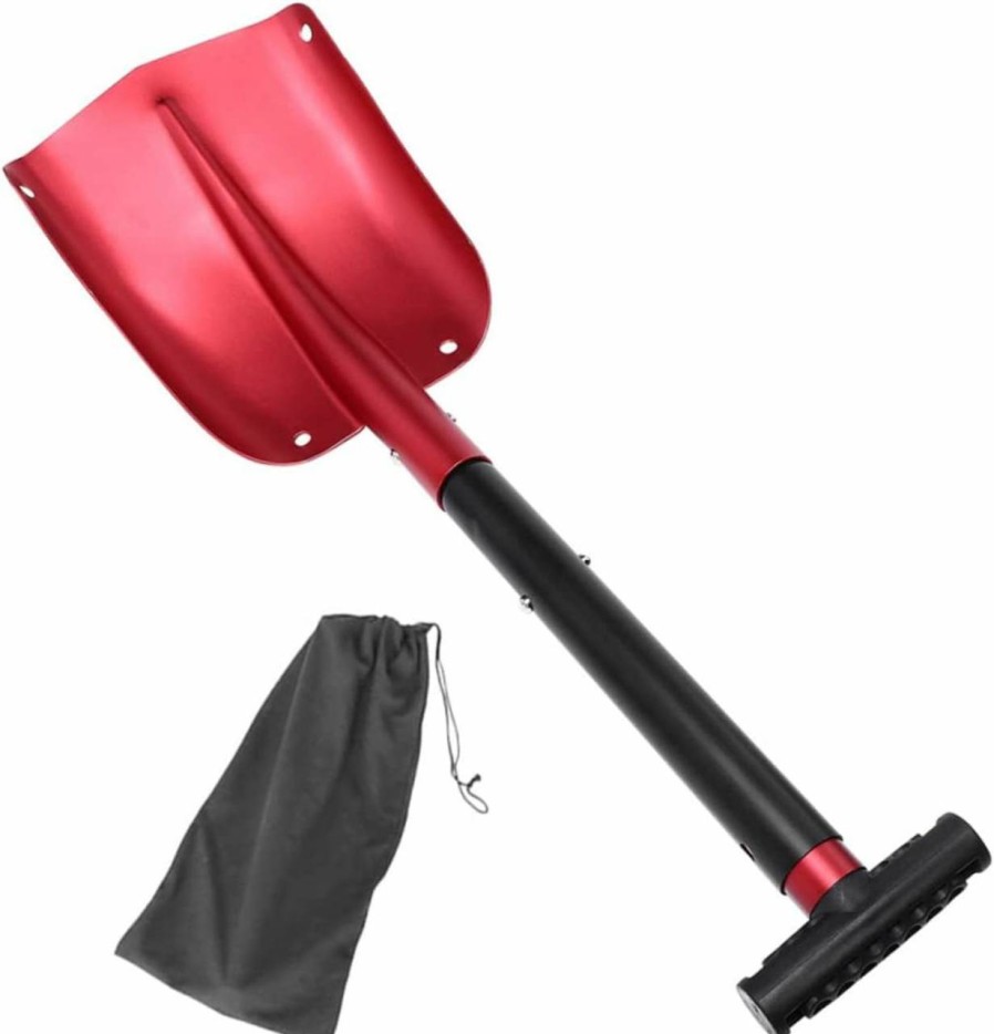 Snow Removal Tools BESPORTBLE | Besportble Detachable Ice Scraper Heavy Duty Survival Shovel Tool Aluminum Alloy Retractable Camping Shovel Travel Portable Folding Snow Shovel Aluminum Shovel Small Shovel