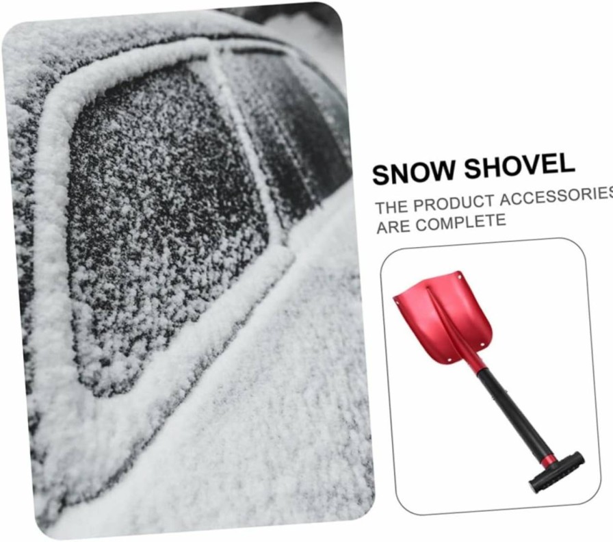 Snow Removal Tools BESPORTBLE | Besportble Detachable Ice Scraper Heavy Duty Survival Shovel Tool Aluminum Alloy Retractable Camping Shovel Travel Portable Folding Snow Shovel Aluminum Shovel Small Shovel