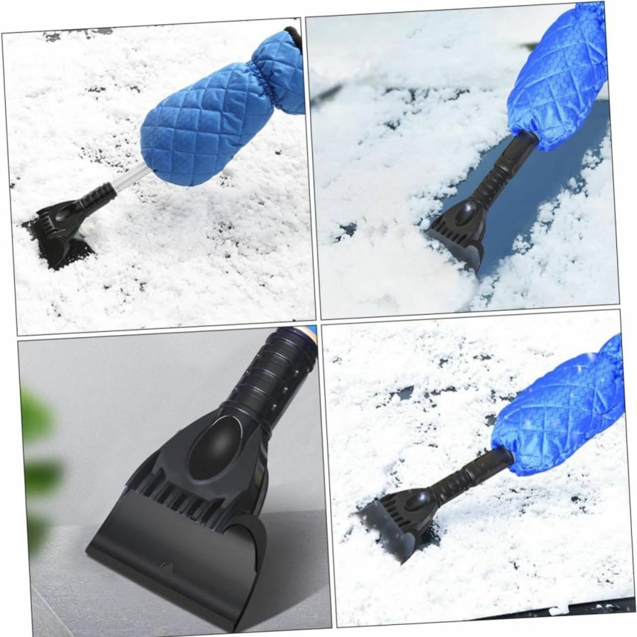 Snow Removal Tools BESPORTBLE | Besportble 1Pc Snow Gloves De-Icing Spatula Shovel Snowmobile Mittens Snow Removal Shovel Auto Window Cleaning Car Warm Gloves Thick Plush Shovel Gloves Thickened Shovel Automatic Velvet