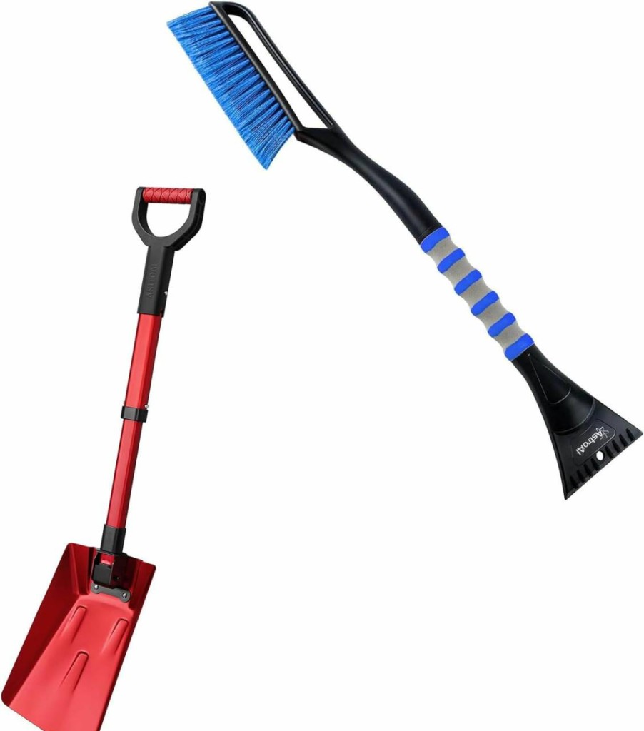 Snow Removal Tools AstroAI | Astroai 27" Snow Brush Blue 39" Folding Snow Shovel For Car Red