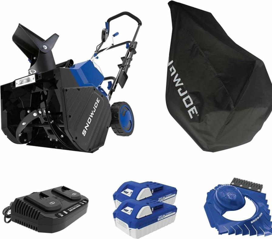 Snow Removal Tools Snow Joe | Snow Joe 24V-X2-Sb18 18-Inch, 48-Volt Ionmax Cordless Snow Blower Kit (W/ 2 X 4.0-Ah Batteries + Charger), Blue