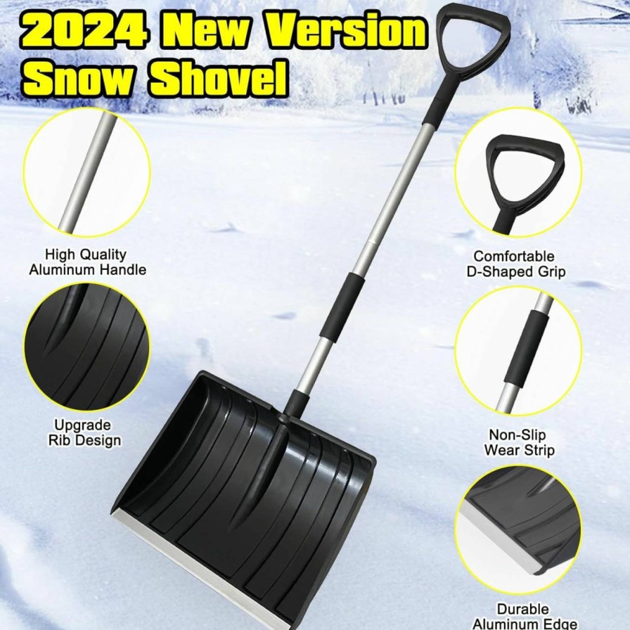 Snow Removal Tools kemalida | Snow Shovel, Snow Shovel For Driveway, Detachable Ergonomic D-Grip Handle For Snow Removal Shovel, Snow Shovel For Car Home Garden