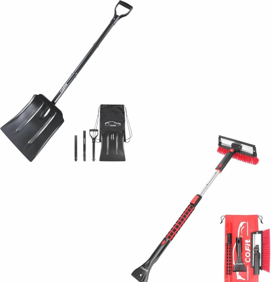 Snow Removal Tools COFIT | Cofit 47" Retractable Snow Shovel & Car Snow Brush Extendable 31" To 39"