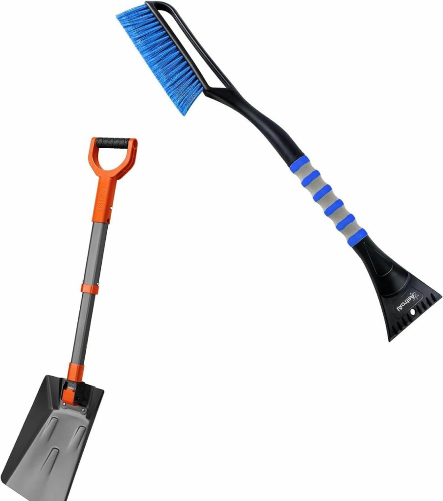 Snow Removal Tools AstroAI | Astroai 27" Snow Brush Blue 39" Folding Snow Shovel For Car Grey