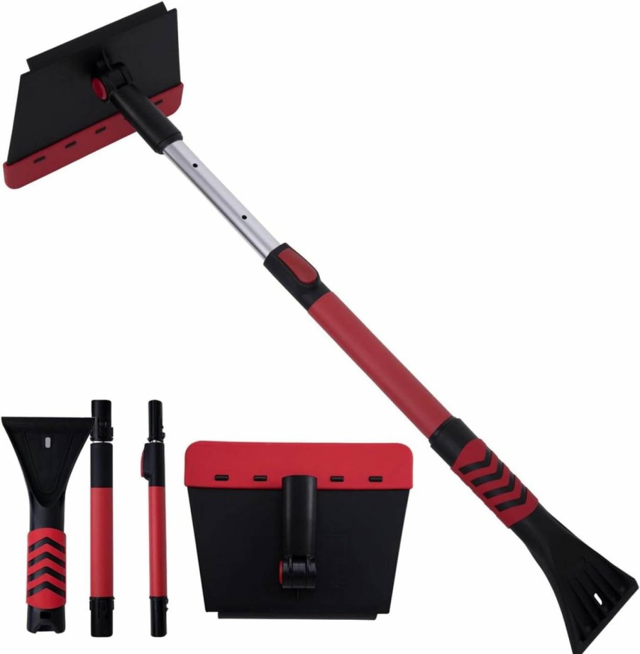 Snow Removal Tools COSYONALL | Outlet Detachable Snow Shovel, Portable Car Snow Shovel With 36"Extendable Handle, Parallel Rotating Snow Removal, Squeegee For Car, Snowmobiles, Atv Winter Survival Gear For Camping