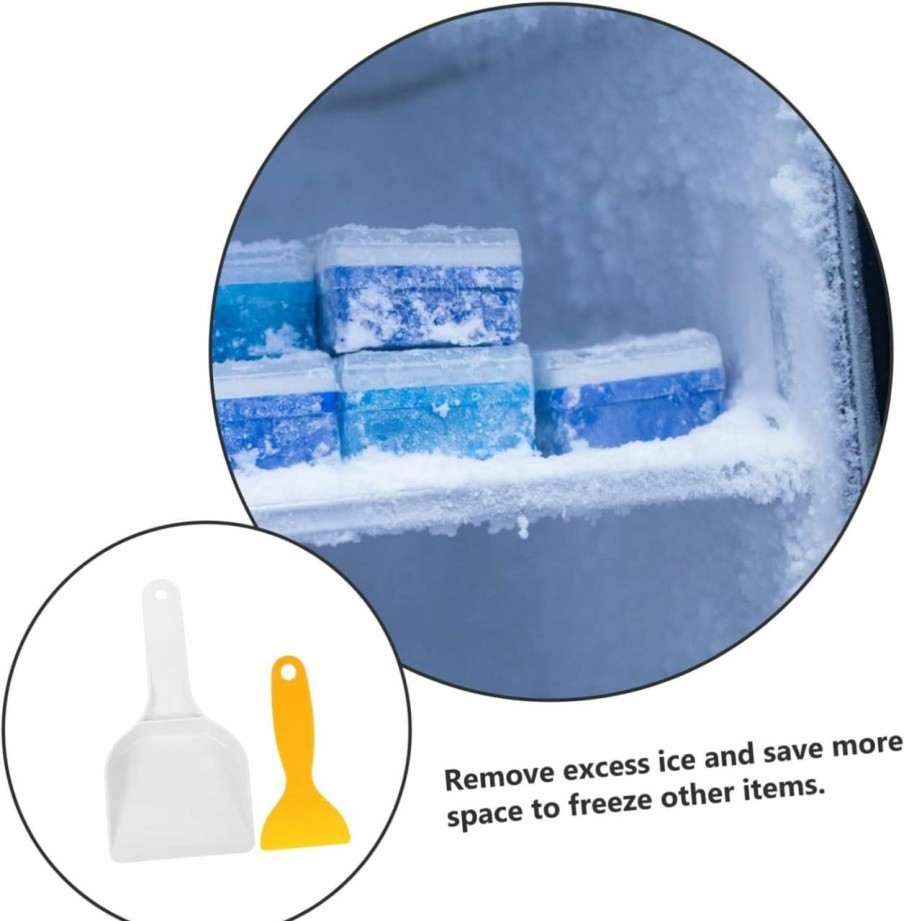 Snow Removal Tools YARNOW | Yarnow 2Pcs Ice Shovel Defrost Tool Refrigerator Ice Scraper Snow Remover Scraper Freezer Ice Scoop Freezer Frost Shovel Freezer Ice Scraper Pizza Spatula Flat Shovel Plastic Snow Removal