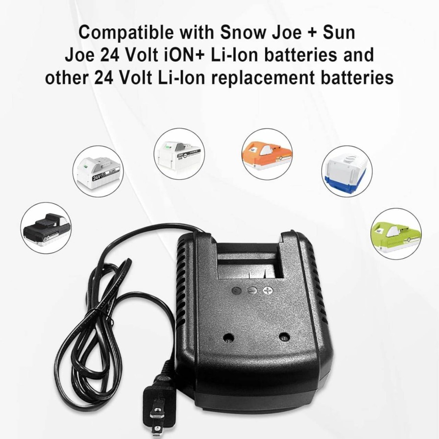 Snow Removal Tools Moccdor | Moccdor Quick Charge Dock For Snow Joe 24V Battery And Sun Joe 24V Battery,For Use In Ibat24 And 24Vbat Series Batteries, With Led Flashing Indicator Lights,Black