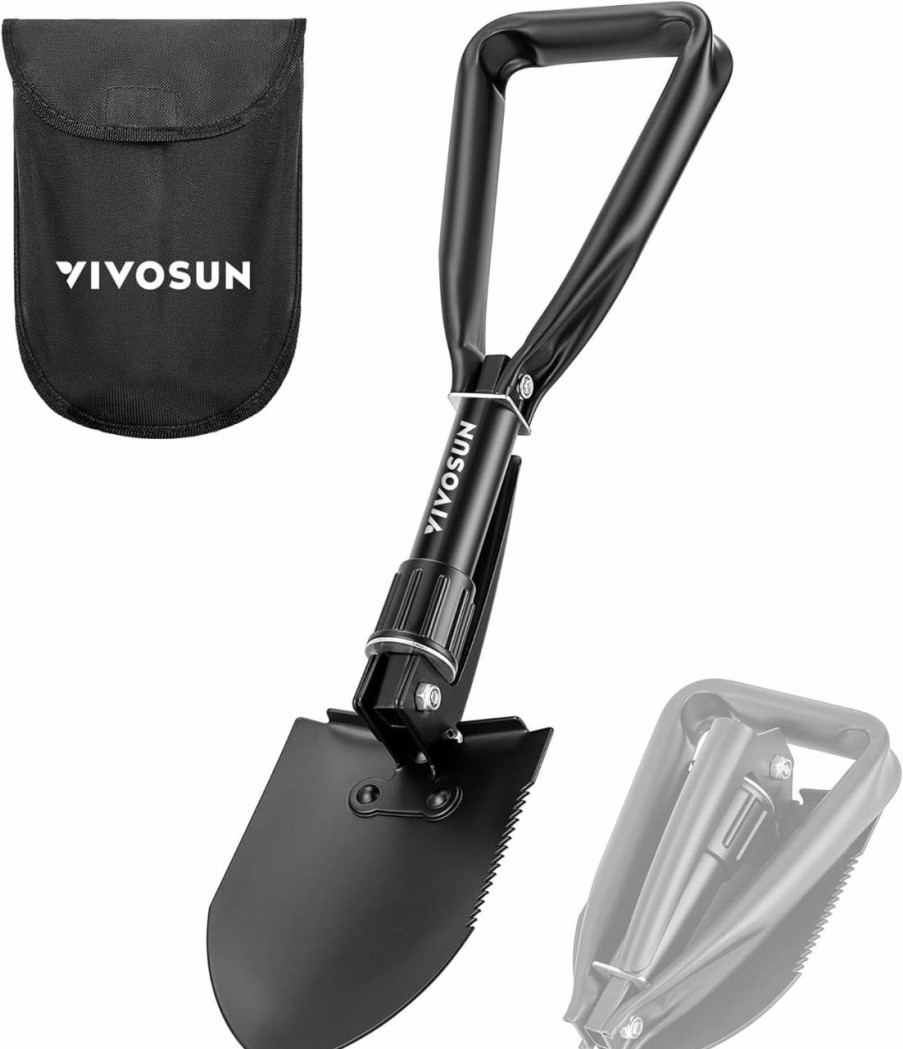 Snow Removal Tools VIVOSUN | Vivosun Survival Shovel Folding Portable Tactical Camping Shovel Multitool For Camping, Hiking, Backpacking