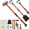 Snow Removal Tools Nurouz | Nurouz Snow Removel Kits, Snow Shovel, Snow Brush, Ice Scrapers For Car Windshield-Non-Scratch, Folding Snow Shovel, Retractable Snow Brush Pusher, Extendable From 34\" To 56\" With Storage Bag