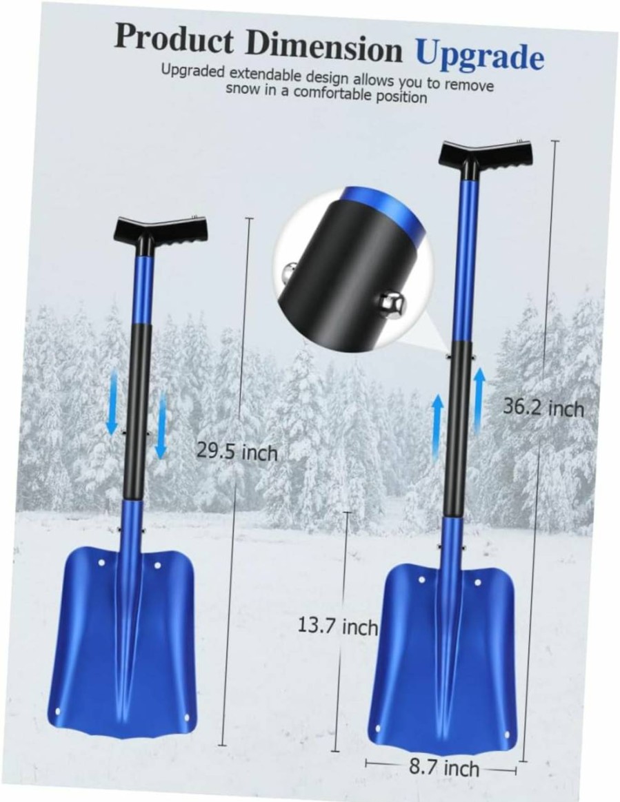 Snow Removal Tools OFFSCH | Offsch Snow Removing Tool Ice Scraper Sand Scraper Snow Scraper Cars Cars Blue Car Metal Snow Pusher Car Snow Outdoor Ice Remover Garden Snow Remover Metals The Cars Shovel Fold