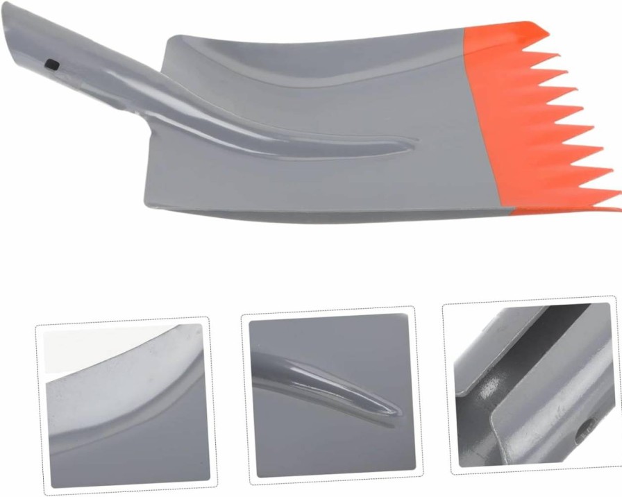 Snow Removal Tools BESPORTBLE | Besportble Serrated Snow Shovel Head Garden Spade Driveway Ice Shovel Snow Pusher Caravan Waste Garden Spade Tool Ice Scraper Small Ice Breaking Shovel Outdoor Ice Machine Iron