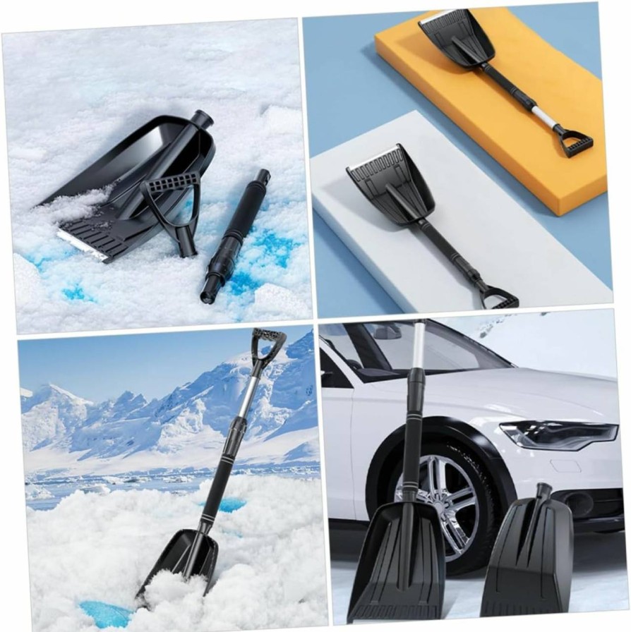 Snow Removal Tools Yardenfun | Yardenfun Outdoor Sand Shovel Portable Shovel Snow Removing Tools Snow Cleaner For Car Multifunction Deicing Shovel Car Snow Shove Sturdy Camp Shovel Ice Shovel Snow Removal Abs Snow Shovel