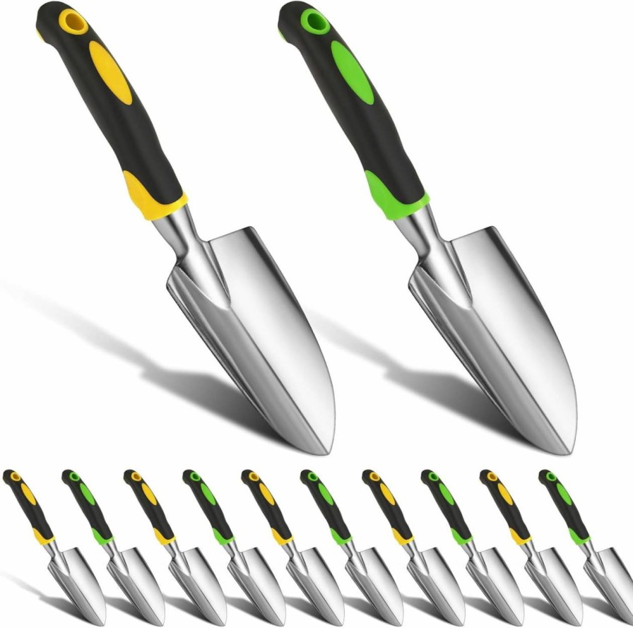 Snow Removal Tools Yaocom | Yaocom 12 Pcs Garden Shovel Aluminum Alloy Heavy Duty Trowel Garden Tool Small Shovels For Digging Metal Hand Shovel Garden Spade With Soft Tpr Handle For Garden Lawn Yard Farm Home Shop Planting