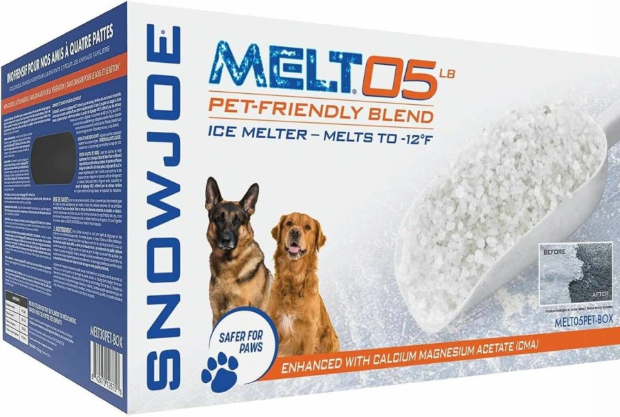 Snow Removal Tools Snow Joe | Snow Joe Melt60Pet-Box 60-Lb Premium Pet And Nature Friendly Ice Melter, Fast Acting, Safer On Vegetation, Cma Blended, Works To-12 F, Boxed For Transport, W/Bonus Scoop, 60 Lbs, White