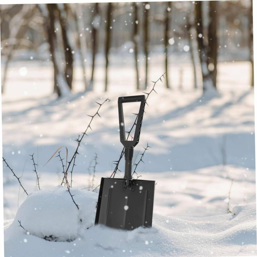 Snow Removal Tools INOOMP | Inoomp 1 Set Foldable Snow Shovel Tools Retractable Ice Shovel Icing Clean Shovel Winter Snow Removal Tool Disaster Prevention Tool Winter Use Shovel Iron Handle Plastic Cloth Bag