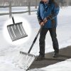 Snow Removal Tools DEROFIT | Snow Pusher With Metal Strip,Portable Heavy Duty 16" Wide Aluminum Metal Snow Shovel For Driveway,Lightweight Emergency Car Snow Shovels For Walkway,Decking,Collapsible Metal Snow Shovel Pusher