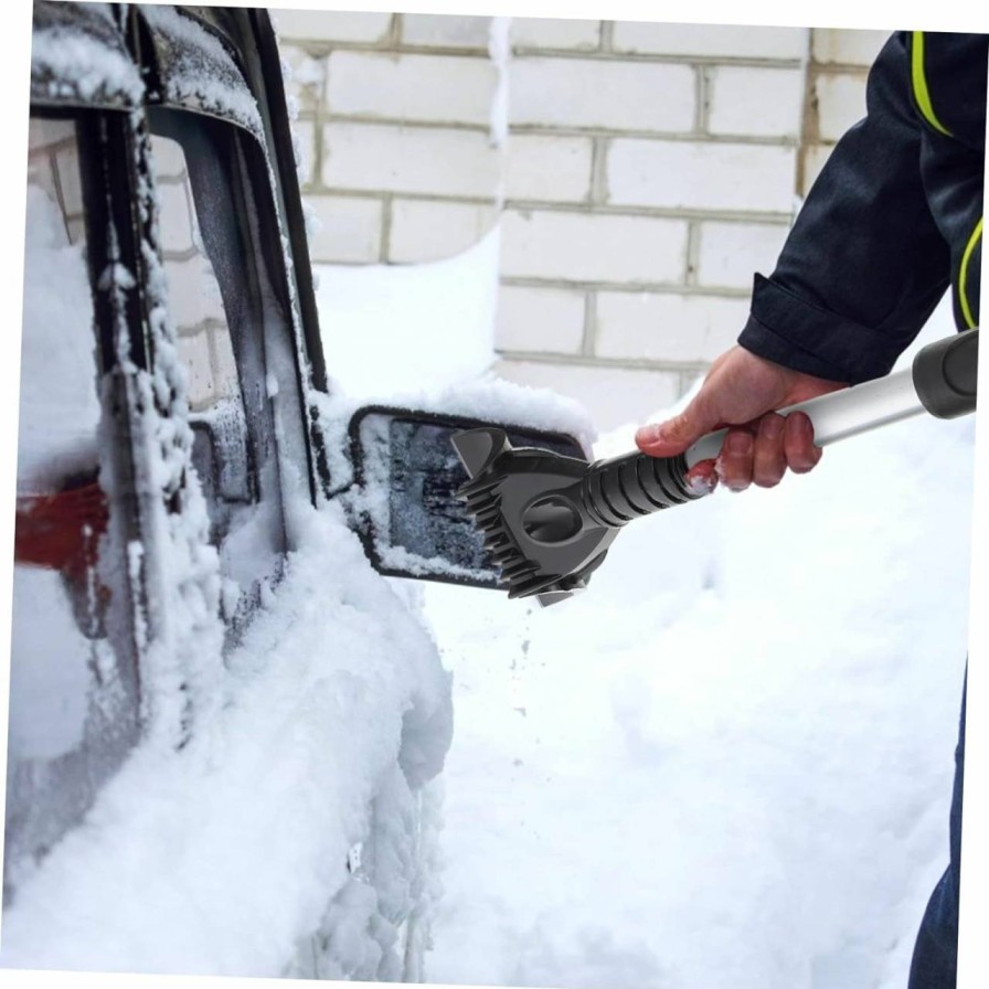 Snow Removal Tools GANAZONO | Ganazono 1Pc Snow Shovel Auto Windshield Squeegee Snow Remover Glove Extendable Snow Brush Car Snow Ice Scraper Mitt Metallic Gloves Ice Remover Glove Retractable Velvet Deicing Agent