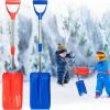 Snow Removal Tools Biubee | Adjustable Length Kids Snow Shovel With D-Grip Handle For Kids Outdoor Yard Garden Activities, 28.4-33.1 Inch Plastic Snow Shovel Detachable, Red & Blue (Age 3+, 2 Packs)