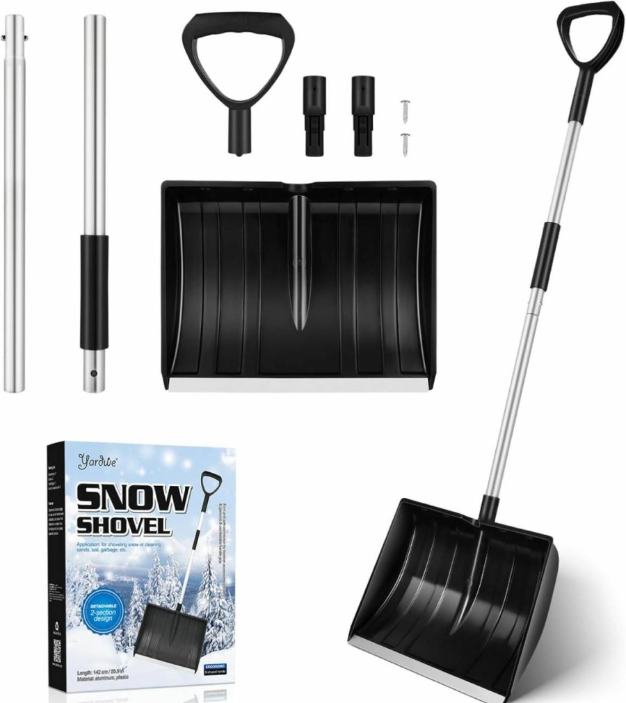 Snow Removal Tools Yardwe | Yardwe 55.9 Inch Detachable Snow Shovel Antislip Snow Removal Portable Shovel Ice And Snow Remover Tool For Car Trunk Garden Camping