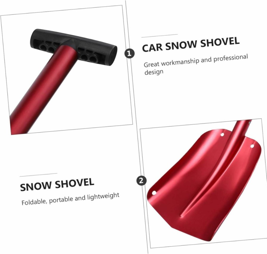 Snow Removal Tools BESPORTBLE | Besportble 1 Set Folding Winter Snow Shovel Snow Shovels For Snow Removal Survival Shovel Tool Auto Camping Gear For Kids Foldable Snow Shovel Small Shovel Child Retractable Aluminum Alloy