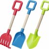 Snow Removal Tools Amarlozn | Jumbo Beach Shovels Rake Spade Toys Set For Kids, 16\" Long Wooden Handle Sand Scoop, Gift For Mud Sand Snow Digging, Backyard Garden Tool Accessories, Planting, 3 Pack