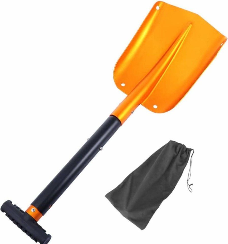 Snow Removal Tools GANAZONO | Ganazono Snow Shovel Survival Shovel Tool Folding Camping Shovel Auto Snow Removal Shovel Emergency Vehicle Shovel Car Tools Detachable Car Shovel Aluminum Alloy Ice Scraper Travel