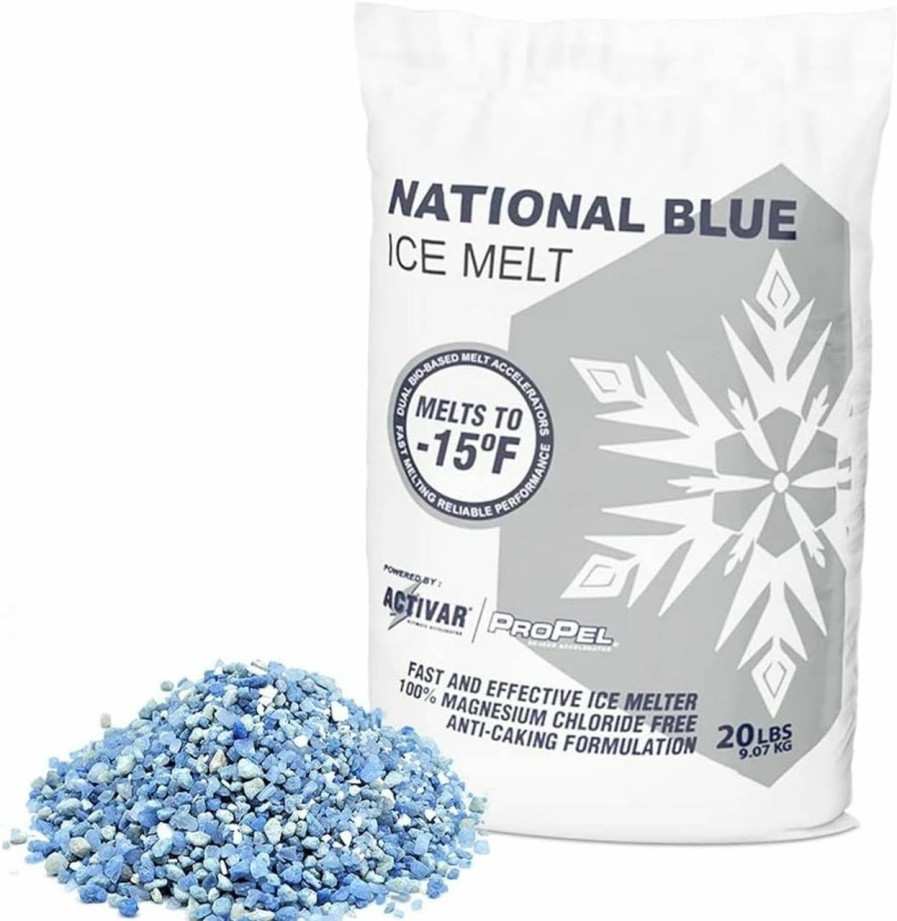 Snow Removal Tools National Blue | National Blue Ice Melt 20Lb Bag - Fast Acting Ice Melter - Pet, Plant And Concrete Friendly, Environmentally Safe - Free Of Magnesium Chloride - Melts To -15 F