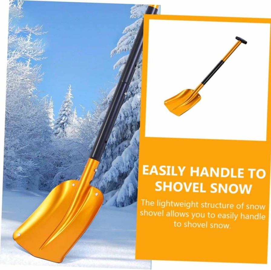 Snow Removal Tools BESPORTBLE | Besportble Snow Shovel Compact Beach Shovel Multipurpose Tool Metal Blade Gardening Shovel Emergency Shovel For Truck Garden Shovel Outdoor Shovel Travel Aluminum Alloy Camping