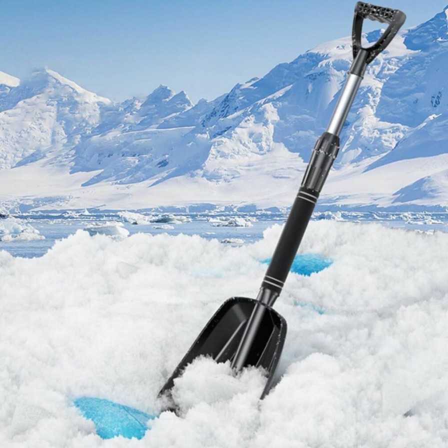 Snow Removal Tools Baluue | Baluue Retractable Snow Shovel, Extendable Folding Snow Sand Mud Removal Tool Ice Scrape Shovel Fireplace Stove Shovel Sport Cleaner For Cars Snowmobiles Black