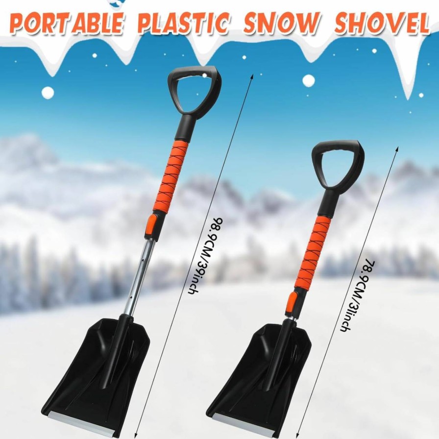 Snow Removal Tools Gisafai | Gisafai 6 Pack 39 Inch Emergency Snow Shovel For Car Collapsible Snow Shovel Adjustable Portable Snow Shovel For Driveway, Camping, Snowman Playing