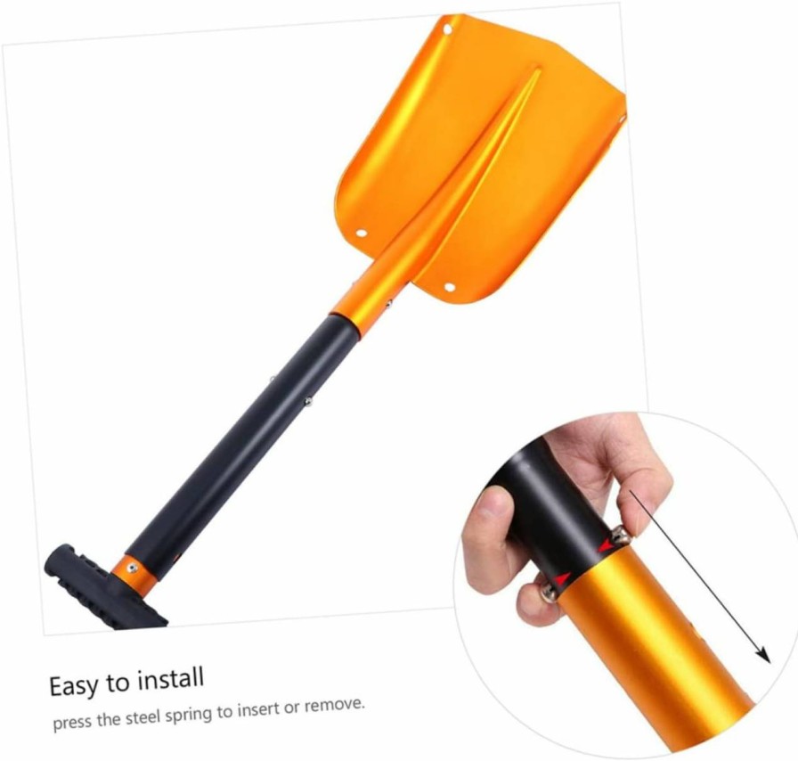 Snow Removal Tools BESPORTBLE | Besportble Snow Shovel Metal Pooper Scooper Collapsible Shovel For Car Emergency Vehicle Shovel Digging Tools Outdoor Camping Shovel Metal Wide Car Shovel Aluminum Alloy Snow Cart Fold Travel