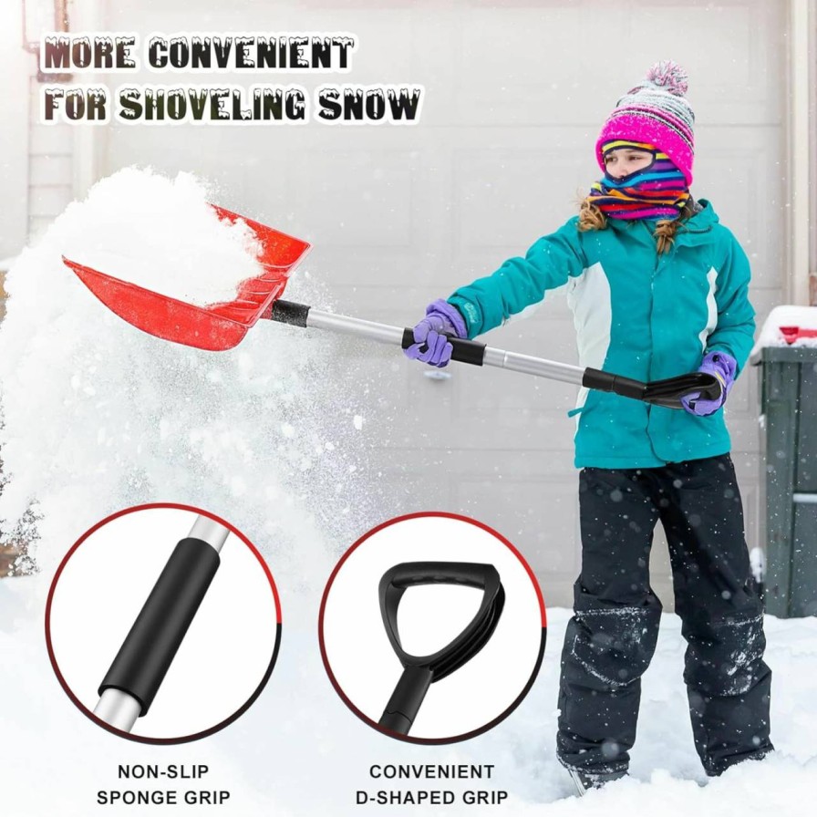 Snow Removal Tools VICASKY | Vicasky Truck Tools Snow Shovel Aluminum Auto Tools Lawn Tools Wide Snow Shovel Hand Tools Aluminum Shovel Collapsible Snow Shovel Cordless Tools Road Ice Scraper Freezer Fold