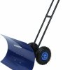 Snow Removal Tools IRONRIFIC | Ironrific Metal Snow Shovel,30\" Snow Shovels For Snow Removal Heavy Duty,Snow Pusher With Wheels And Adjustable Handle Rolling Snow Pusher Shovel For Driveway, Decks, Doorway,Sidewalks