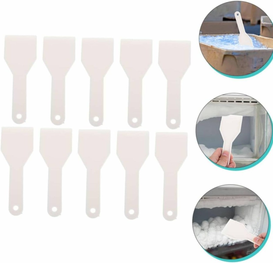 Snow Removal Tools YARNOW | Yarnow 10Pcs Deicing Shovel Refrigerador Para Cuarto Deicing Scoops Auto Car Frost Scraper Car Snow Scraper Freezer Frost Shovel Vehicle Ice Scraper Unclog White Plastic Scrape Snow