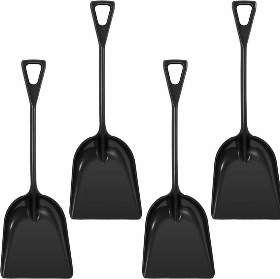 Snow Removal Tools Gisafai | Gisafai 4 Pcs Snow Shovel With Durable D Grip Heavy Duty Handle Plastic Shovel Portable Shovel Large One Piece Multi Purpose Scoop Shovel For Snow Removal Emergency Car Truck Driveway Yard Home Patio