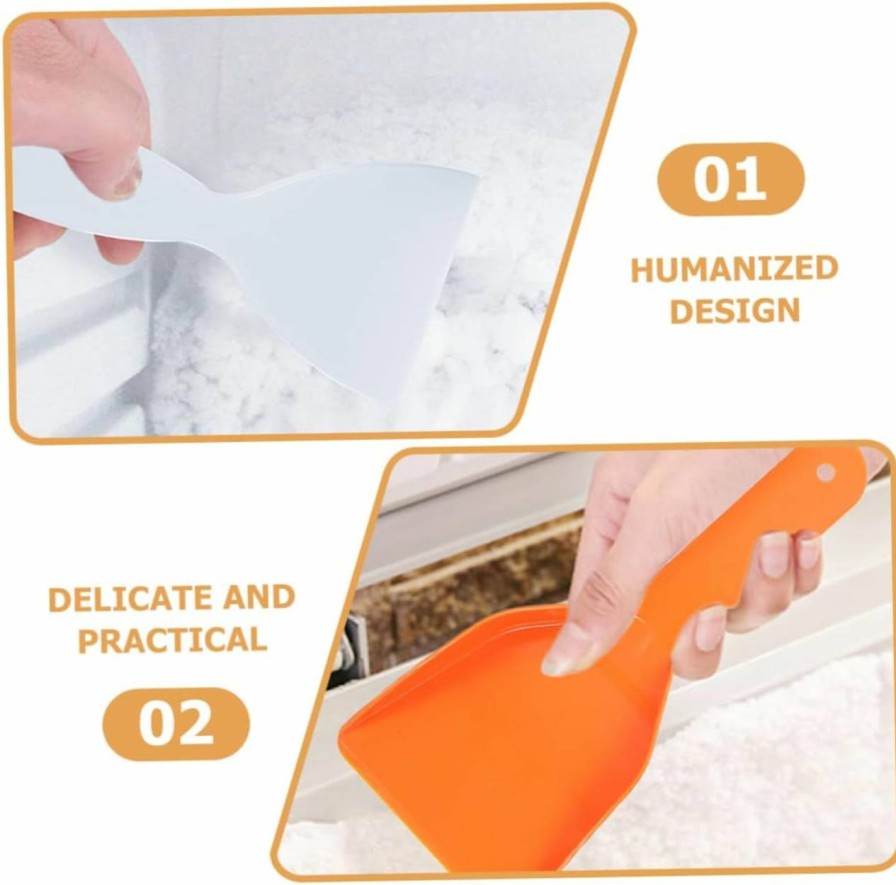 Snow Removal Tools Sosoport | Sosoport 2Pcs Ice Spade Ice Scraper Ice Remover Scoop Frost Snow Scraper Utility Scoop Snow Shovel For Driveway Defrost Shovel Flat Shovel Refrigerators Plastic Ice Shovel Freezer Car Pp