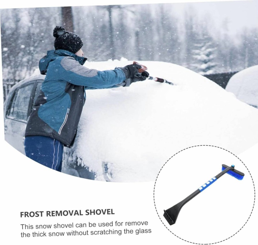 Snow Removal Tools YARNOW | Yarnow 1Pc Snow Shovel Snow Brush For Car Ice Scraper For Car Windshield Ice Scraper Telescoping Snow Broom Car Ice Scrapers Multipurpose Snow Removers Cleaning Tool Pp Fold Window