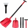 Snow Removal Tools kdraco | Portable Snow Shovel Detachable Four-Piece Aluminum Alloy Construction, Adjustable Length Up To 43 Inches, Ideal For Car Emergencies And Snowmobiles(Red)