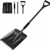 Snow Removal Tools PLACHIDAY | Snow Shovel, Snow Shovel For Driveway, Black Large Snow Shovel With D-Grip Handle And Durable Aluminum Blade Edge,Long Heavy Duty Snow Removal Shovel For Play Driveway Car Home.