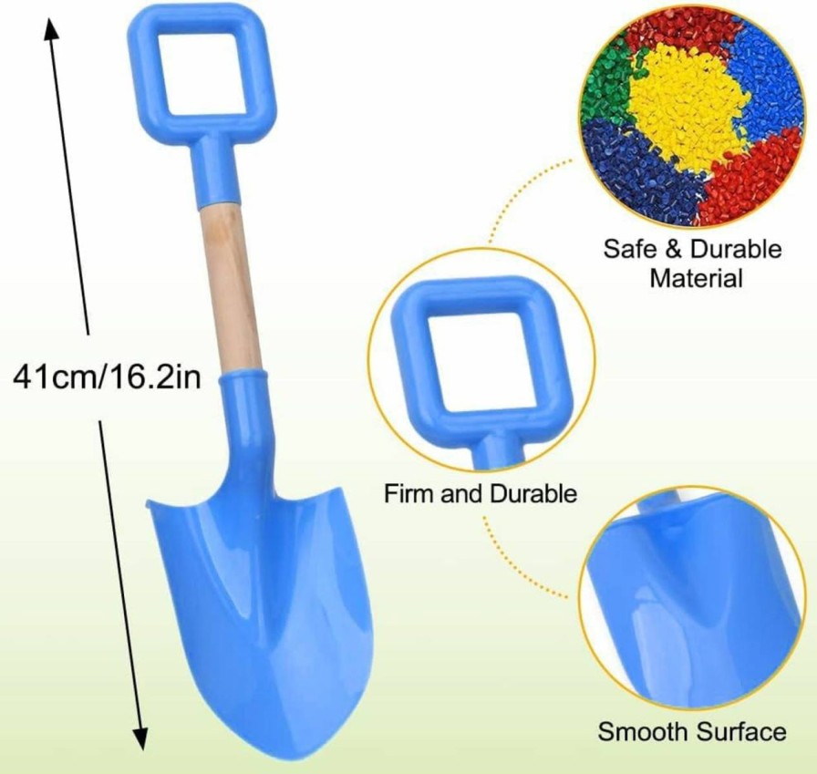 Snow Removal Tools Dilabnda | Kids Sand Shovels 16\" Long Kids Beach Spade Durable Wood Handle Abs Plastic Spade Garden Tool Set For Kids Adults Garden Sand Snow Backyard Summer Beach Shoolbackyard Sandbox 3- Pink Blue Yellow