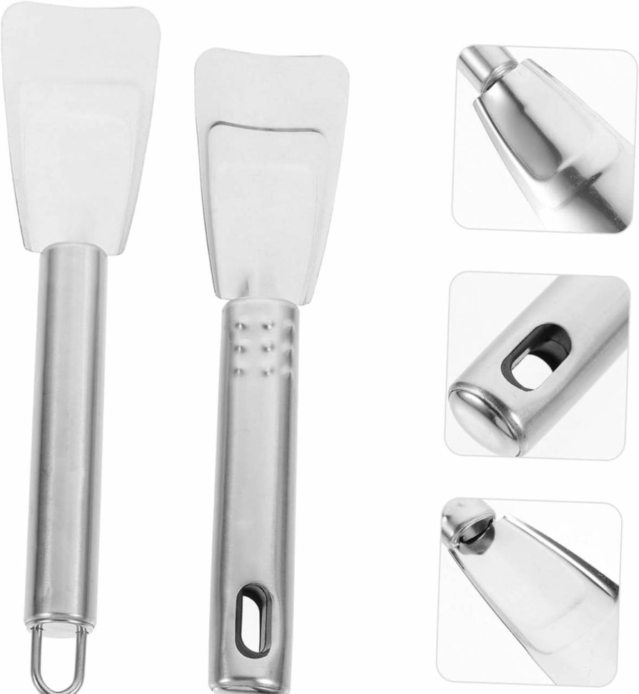 Snow Removal Tools OFFSCH | Offsch 6Pcs Range Hood Set Ice Spoon Stainless Steel Shaving Cream Shovel Handheld Small Tools Snow Removal Defrosting Spatula Stainless Steel Ice Scoop Defroster Deicing Ice Scraper