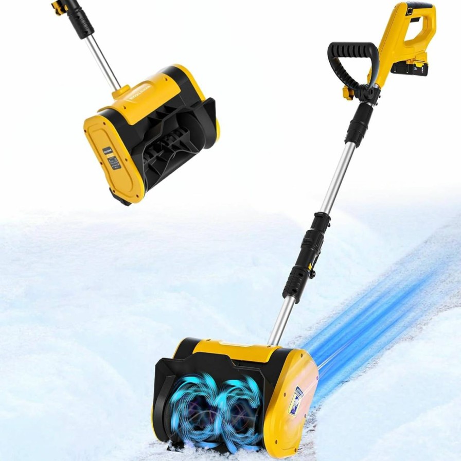 Snow Removal Tools Rozlchar | Rozlchar Cordless Snow Shovel For Dewalt 20V Battery, Electric Snow Shovel For Driveway With Adjustable Front Handle & Telescopic Pole, 10In Width & 6In Depth & 20Ft Throwing Distance(No Battery)