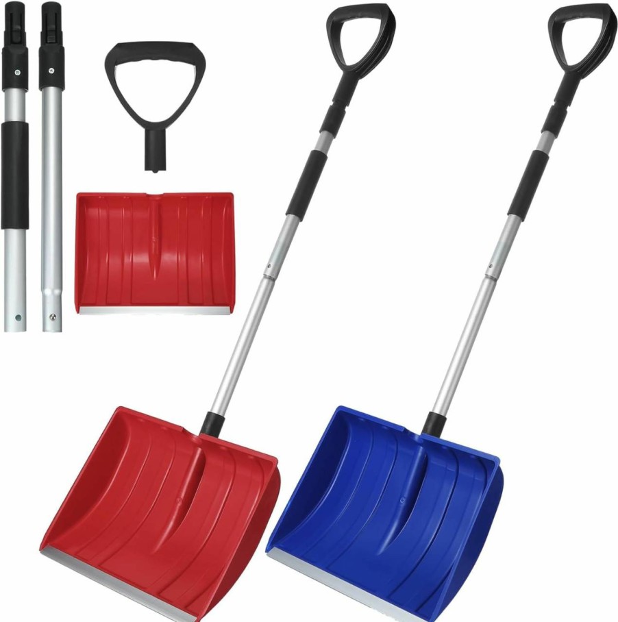 Snow Removal Tools Gisafai | Gisafai Snow Shovel For Driveway 47 Inch Large Lightweight Collapsible Snow Shovel Portable Car Snow Shovel With D Grip Handle For Home Garage Car Ice Snow Removal(2 Pcs)