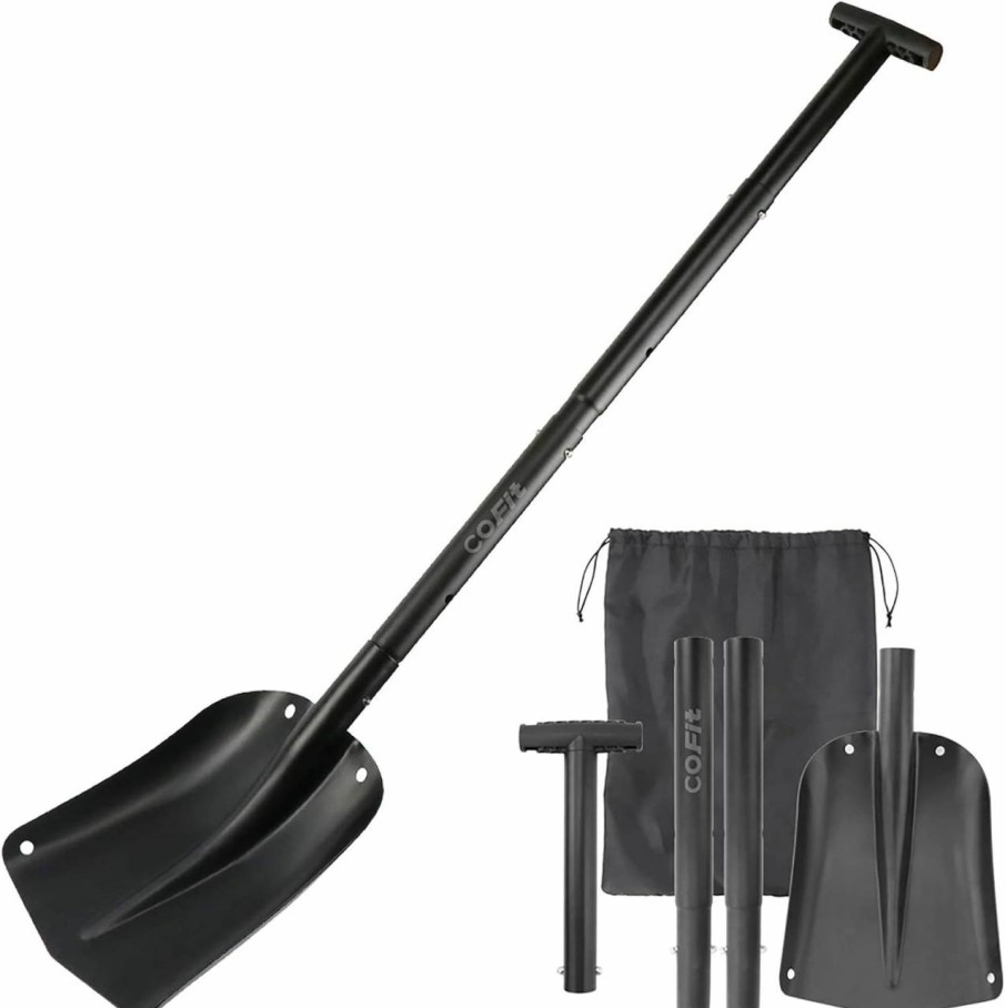 Snow Removal Tools COFIT | Cofit 43\" Collapsible Snow Shovel For Car, Portable Emergency Snow Shovel With Comfortable D-Grip Handle And Durable Aluminum Edge Blade, Detachable Snow Shovel For Driveway, Snowmobiles, Camping