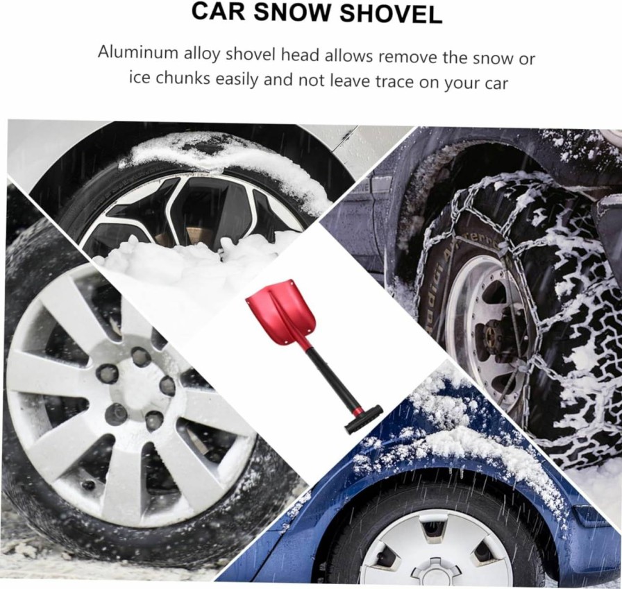 Snow Removal Tools INOOMP | Inoomp 1 Set Folding Winter Snow Shovel Gardening Hand Tools Snow Scoop Shovel Kids Snow Shovels Lightweight Shovel Car Tool Shovel For Car Aluminum Alloy Wide Shovel Travel