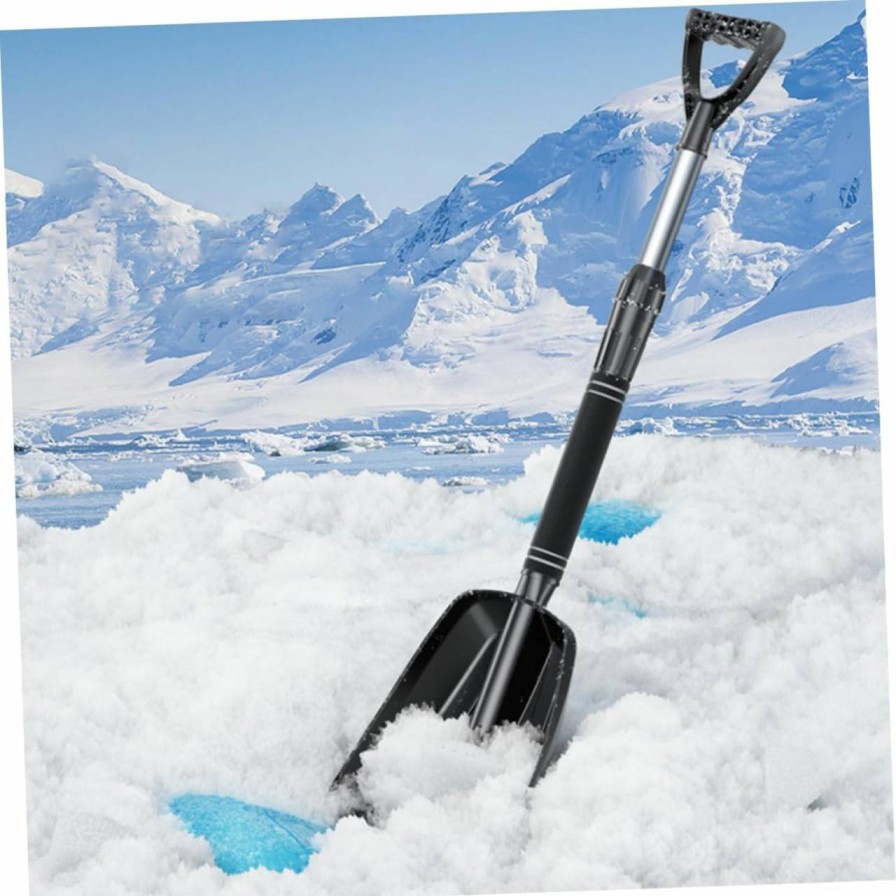 Snow Removal Tools LIOOBO | Lioobo Winter Snow Shovel Portable Detachable Telescopic Snow Shovel (Black Snow Shovel 9748) Snow Removal Abs Garden Shovel