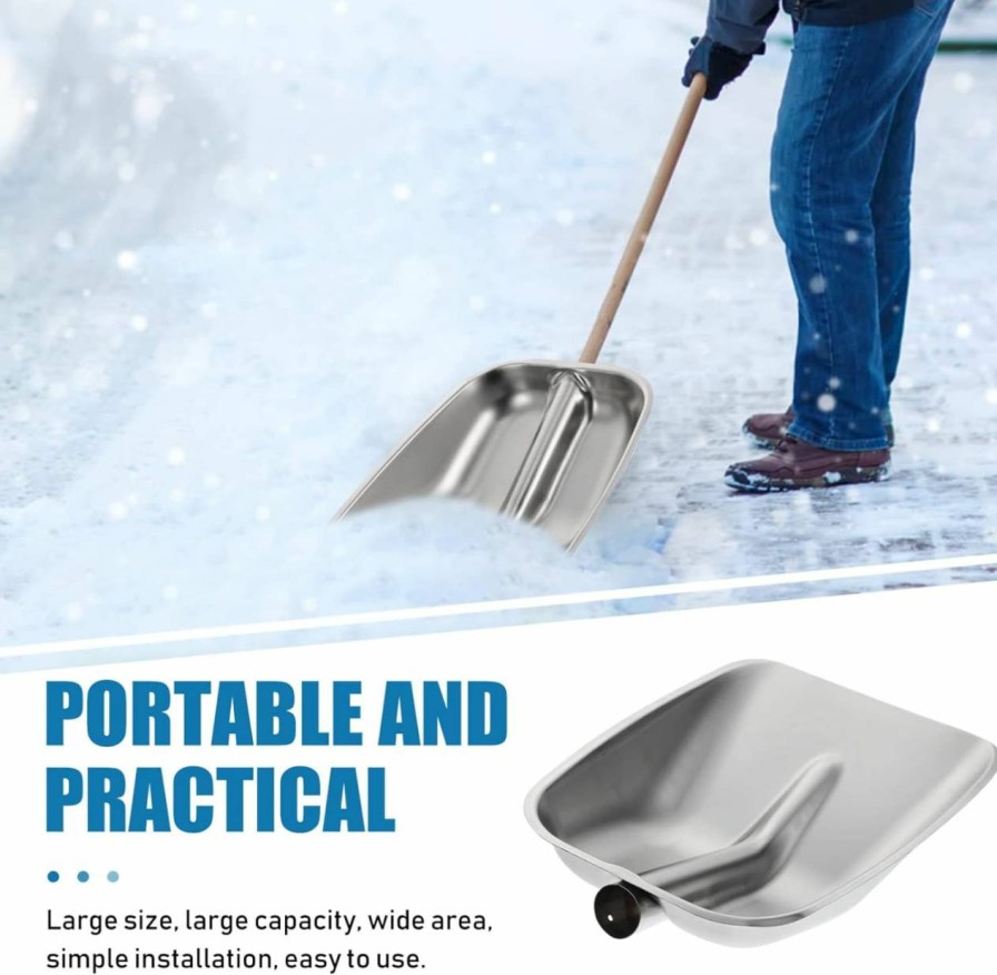 Snow Removal Tools Sosoport | Sosoport Stainless Steel Snow Shovel Beach Sand Scoop Car Shovel Snow Pusher Shovel Snow Shovel For Car Ice Metal Snow Shovels Vehicle Snow Shovel Gardening Shovel Heavy Grain Shovel